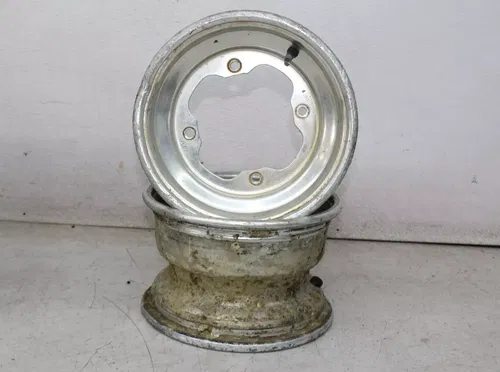 90 YAMAHA WARRIOR 350 FRONT REAR BACK WHEELS RIMS SET (SEE DESCP)