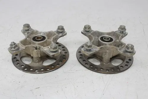 08-14 KAWASAKI KSF450 KFX450R FRONT RIGHT LEFT WHEEL HUB W/ ROTOR SET