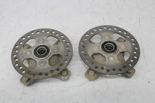 08-14 KAWASAKI KSF450 KFX450R FRONT RIGHT LEFT WHEEL HUB W/ ROTOR SET