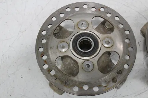 08-14 KAWASAKI KSF450 KFX450R FRONT RIGHT LEFT WHEEL HUB W/ ROTOR SET