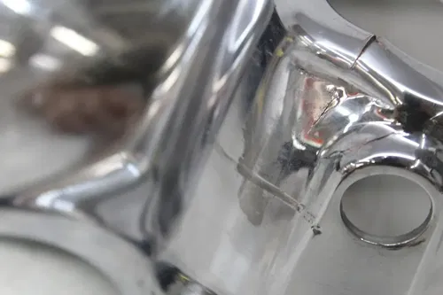 12-16 Harley Dyna Fld Switchback chrome upper Headlight Housing nacelle (read)