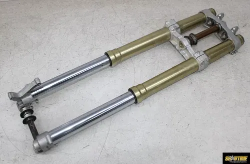 05-07 SUZUKI RMZ450 FRONT END FORKS TRIPLE TREE CLAMP FORK TUBES (SEE DESCP)