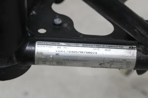 07 KTM 690 SUPERMOTO FRAME CHASSI STPSC