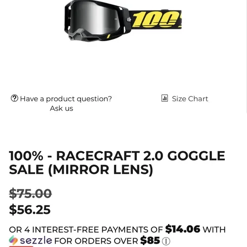 100% Racecraft 2 Goggles And Gen 2 Tear Offs