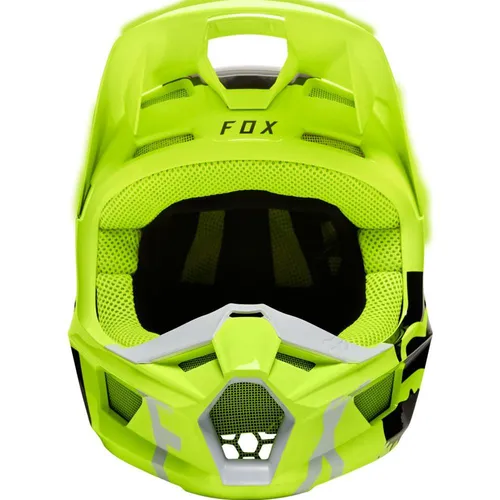 Fox V1 Skew Adult Helmet Flo Yellow