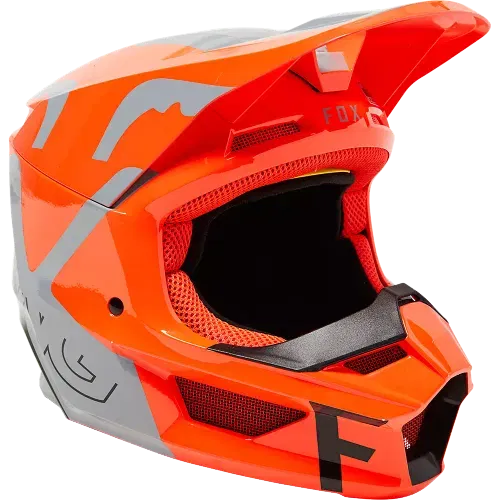 Fox V1 Skew Youth Helmet Orange Gray