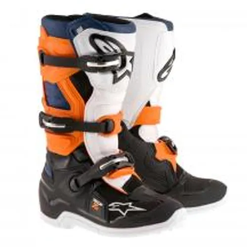 Alpinestars Tech 7s Boots Black/White/Orange/Blue Size 2