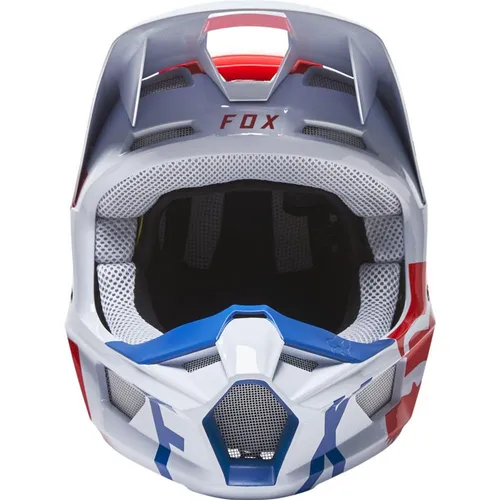 Fox V1 Skew Helmet Adult Red/White/Blue