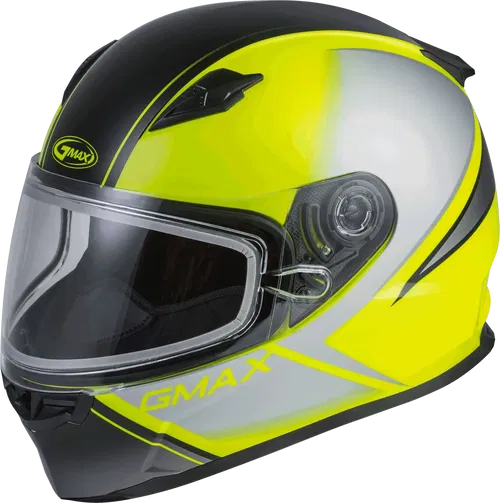 GMAX FF-49S Full-Face Dual Lens Shield Snow Helmet (Matte Hi-Vis/Black/Grey,