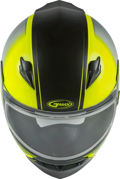 GMAX FF-49S Full-Face Dual Lens Shield Snow Helmet (Matte Hi-Vis/Black/Grey,