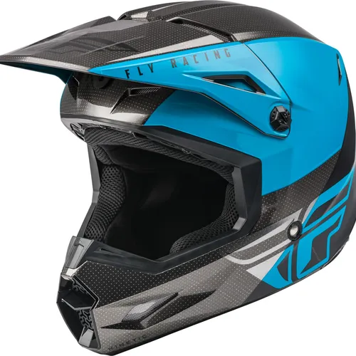 Fly Racing Kinetic Straight Edge Helmet (Blue/Grey/Black,  2X-Large)