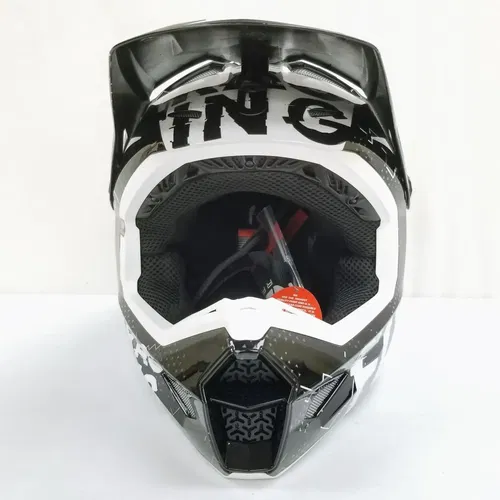 Fly Racing 2022 Youth Kinetic Scan Helmet (Black/White, Youth Medium)