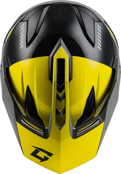 Gmax GM-11 Ronin Snow Helmet with Electric Shield (Yellow/Silver/Grey, Large)