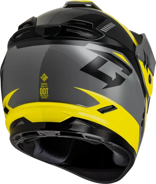 Gmax GM-11 Ronin Snow Helmet with Electric Shield (Yellow/Silver/Grey, Large)