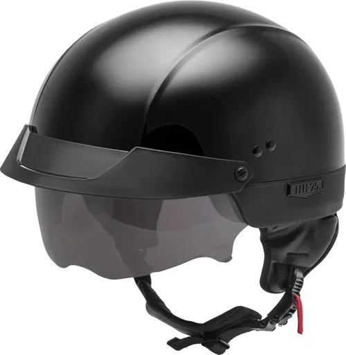 GMAX HH-75 Motorcycle Street Half Helmet (Black, XX-Large)