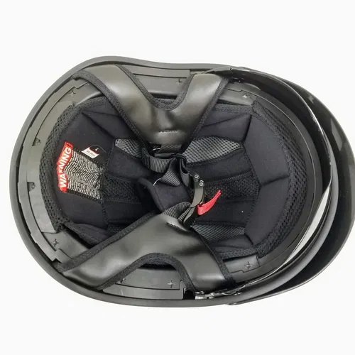 GMAX HH-65 Full Dressed Motorcycle Street Half Helemet (Black, Large)