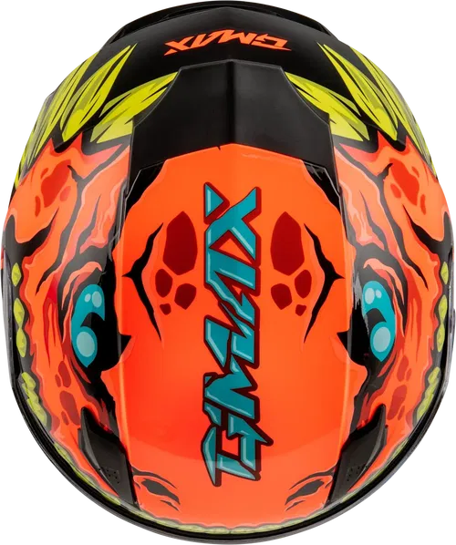Gmax Youth GM-49Y Drax Full Face Street Helmet (Orange, Youth Large)