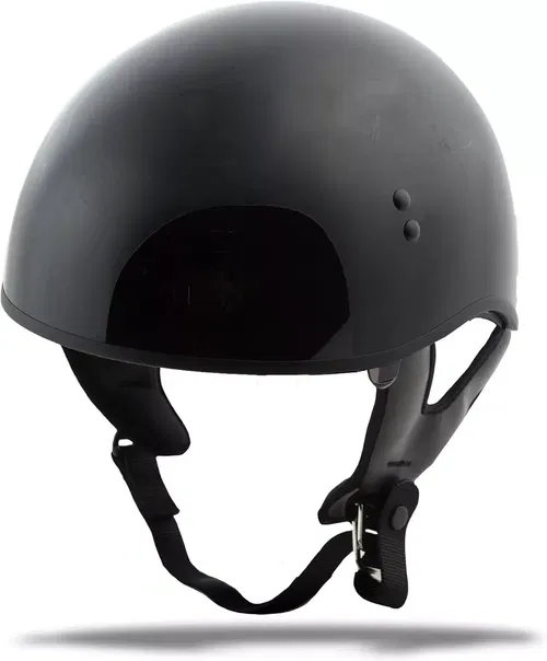 GMAX HH-65 Naked Motorcycle Street Half Helmet (Bravery Matte Black/Grey,