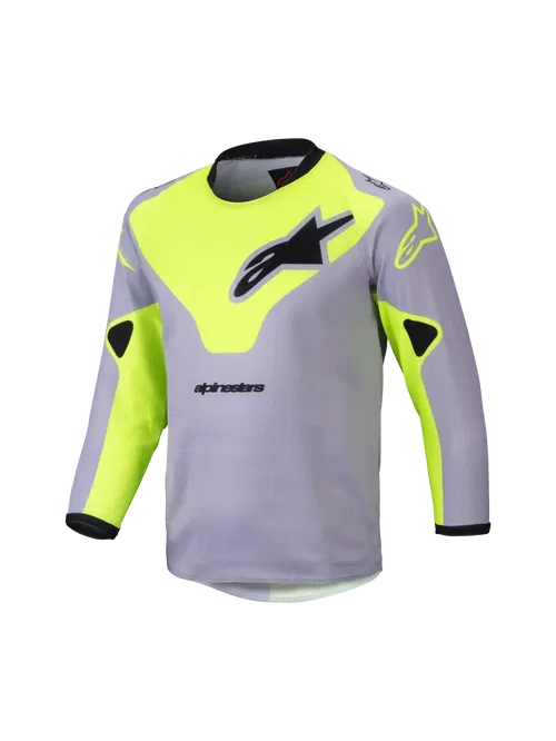Alpinestars Kids Racer Veil Jersey - Gray/Yellow Fluo, XXS | MX Performance