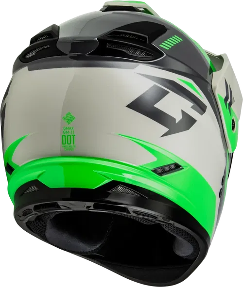 Gmax GM-11 Ronin Snow Helmet with Electric Shield (Green/Grey, X-Large)
