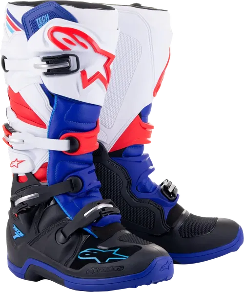 Alpinestars Tech 7 Moto Boots (Black/Blue/Red/White, 16)