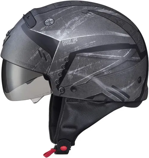 Scorpion EXO Covert Helmet (Black/Grey, Large)