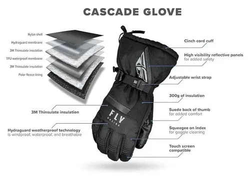 Fly Racing Cascade Winter & Cold Weather Gloves -  Windproof, Waterproof,