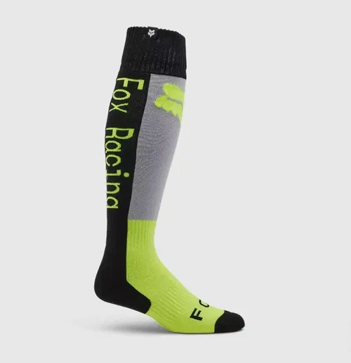 Fox Racing Large Race Spec Socks, Grey/Yellow