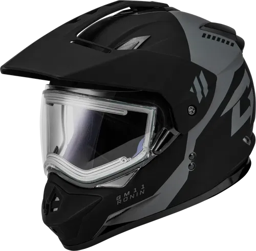 Gmax GM-11 Ronin Snow Helmet with Electric Shield (Matte Black/Silver, Medium)