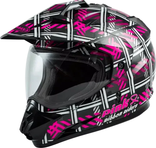 GMAX GM-11 DUAL-SPORT PINK RIBBON RIDERS HELMET BLACK/PINK XS