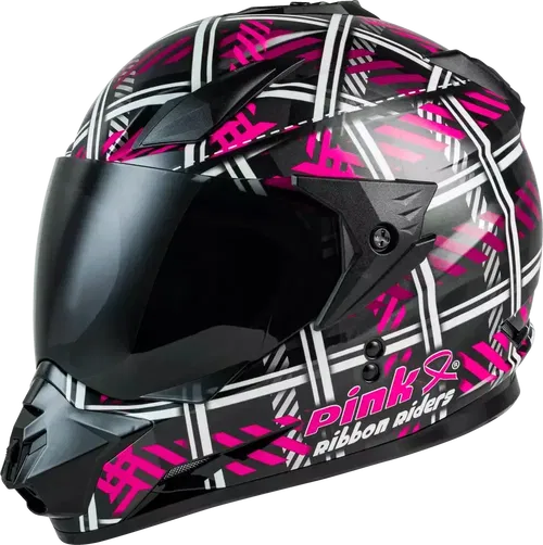 GMAX GM-11 DUAL-SPORT PINK RIBBON RIDERS HELMET BLACK/PINK XS