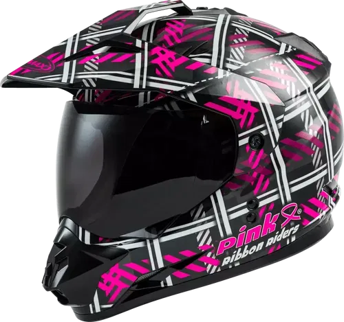 GMAX GM-11 DUAL-SPORT PINK RIBBON RIDERS HELMET BLACK/PINK XS