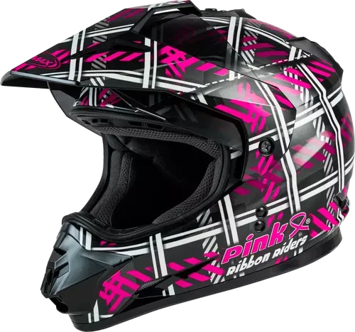 GMAX GM-11 DUAL-SPORT PINK RIBBON RIDERS HELMET BLACK/PINK XS