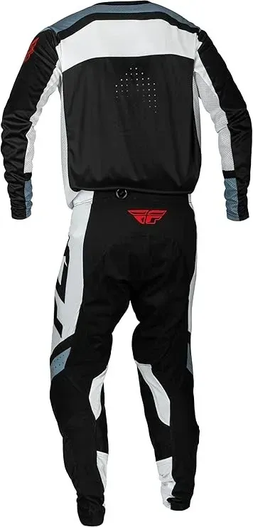 Fly Racing Lite Black/White Jersey + Pant Gear Set - For Dirt Bike, MTB, BMX