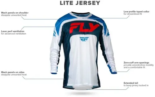 Fly Racing Lite Black/White Jersey + Pant Gear Set - For Dirt Bike, MTB, BMX