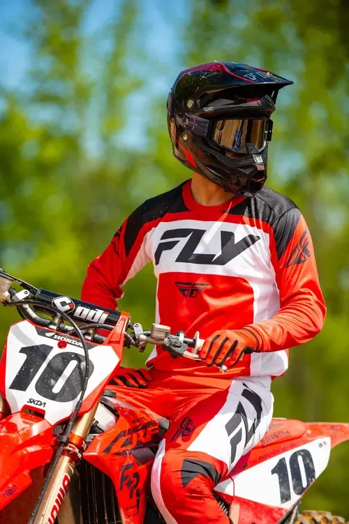 Fly Racing Lite Black/White Jersey + Pant Gear Set - For Dirt Bike, MTB, BMX