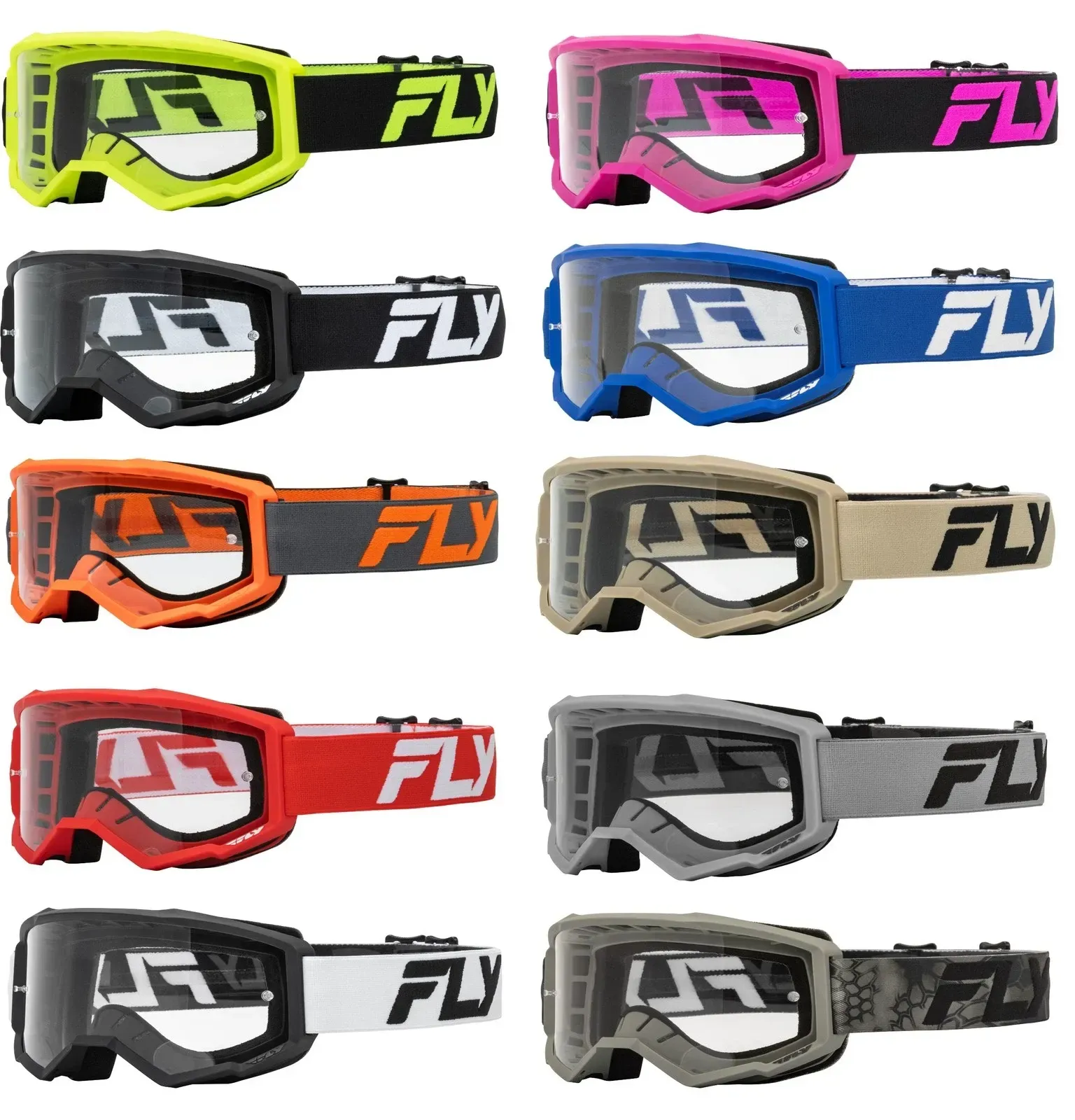 Fly Racing Focus Adult and Youth MX ATV Off-Road Riding Goggles