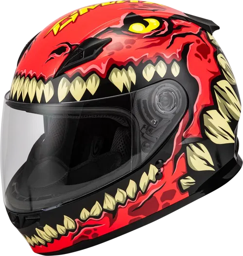 Gmax Youth GM-49Y Drax Full Face Street Helmet (Red, Youth Large)