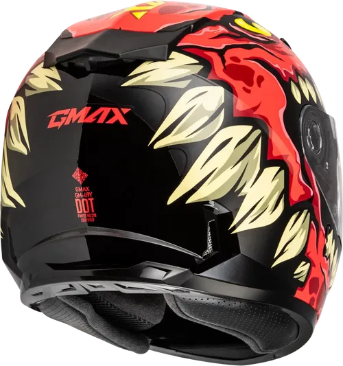 Gmax Youth GM-49Y Drax Full Face Street Helmet (Red, Youth Large)