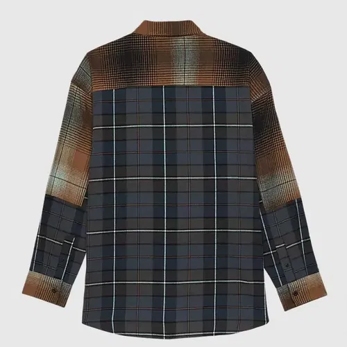 Fox Racing Womens Small Oversized Flannel Shirt, Dark Vintage Blue