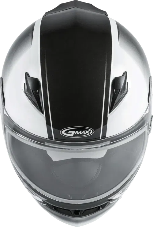 GMAX FF-49S Full-Face Dual Lens Shield Snow Helmet (White/Black, Large)
