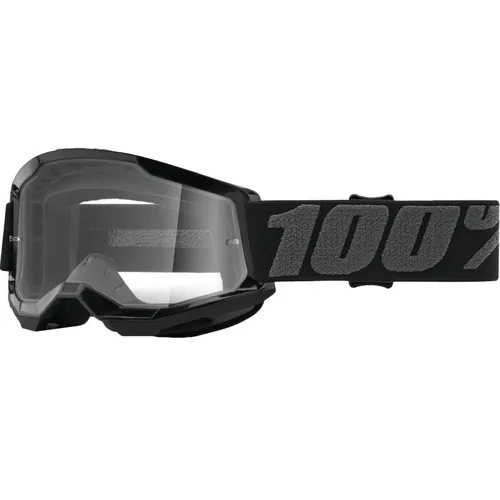 100% Strata 2 Off Road Goggle (Black - Clear Lens, Youth)