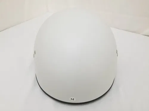 GMAX HH-65 Naked Motorcycle Street Half Helmet (White, Medium)