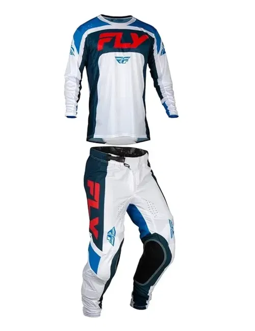 Fly Racing Lite Red/Navy Jersey + Pant Gear Set - For Dirt Bike, MTB, BMX