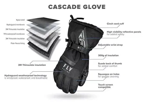 Fly Racing Cascade Winter & Cold Weather Gloves -  Windproof, Waterproof,