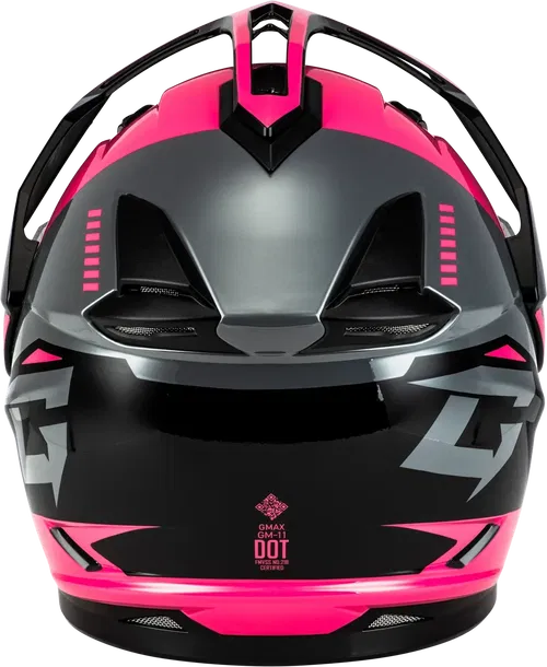 Gmax GM-11 Ronin Snow Helmet with Electric Shield (Black/Grey/Pink, X-Large)