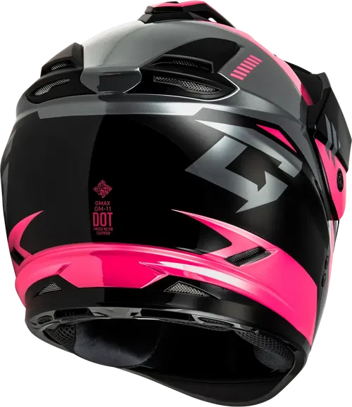 Gmax GM-11 Ronin Snow Helmet with Electric Shield (Black/Grey/Pink, X-Large)