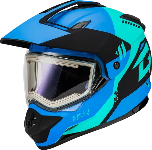 Gmax GM-11 Ronin Snow Helmet with Electric Shield (Matte Black/Blue, Medium)