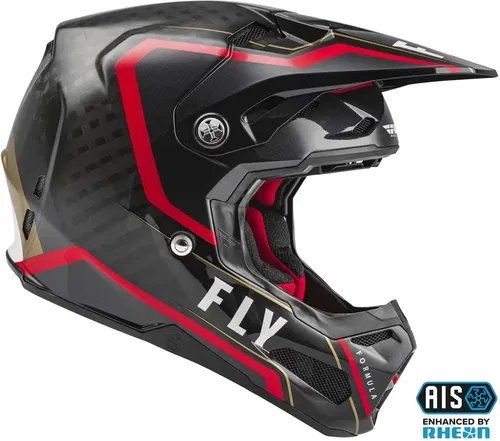 Fly Racing 2022 Adult Formula Carbon Axon Helmet (Black/Red/Khaki, X-Small)