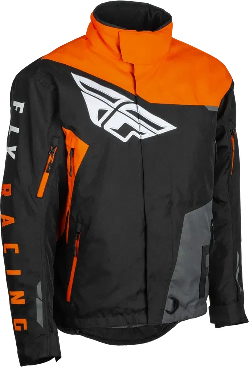 Fly Racing 2022 Youth SNX Pro Snow Jacket Black/Grey/Orange YXS | Warm & Tough